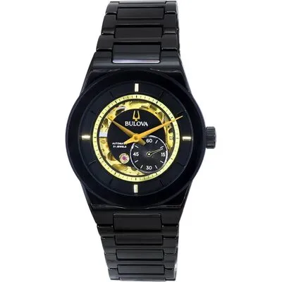 Bulova Modern Millennia Semi Skeleton Black Dial Automatic 98A291 Men's Watch