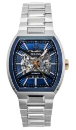 Bulova Maquina Stainless Steel Blue Dial Automatic 98A319 Men's Watch