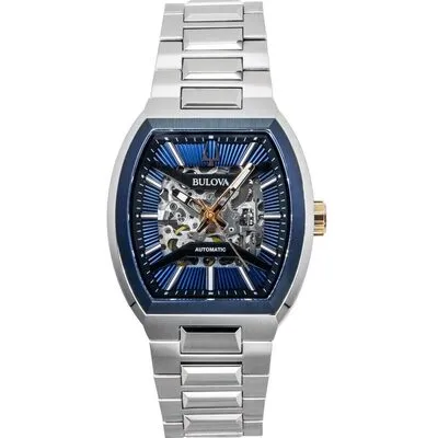Bulova Maquina Stainless Steel Blue Dial Automatic 98A319 Men's Watch
