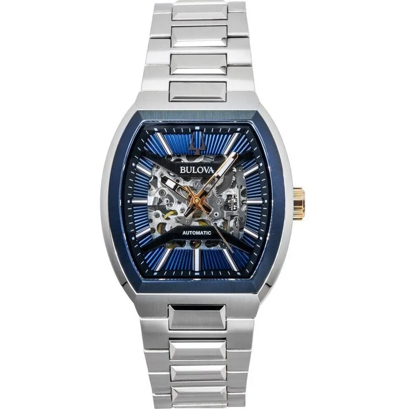 Bulova Maquina Stainless Steel Blue Dial Automatic 98A319 Men's Watch
