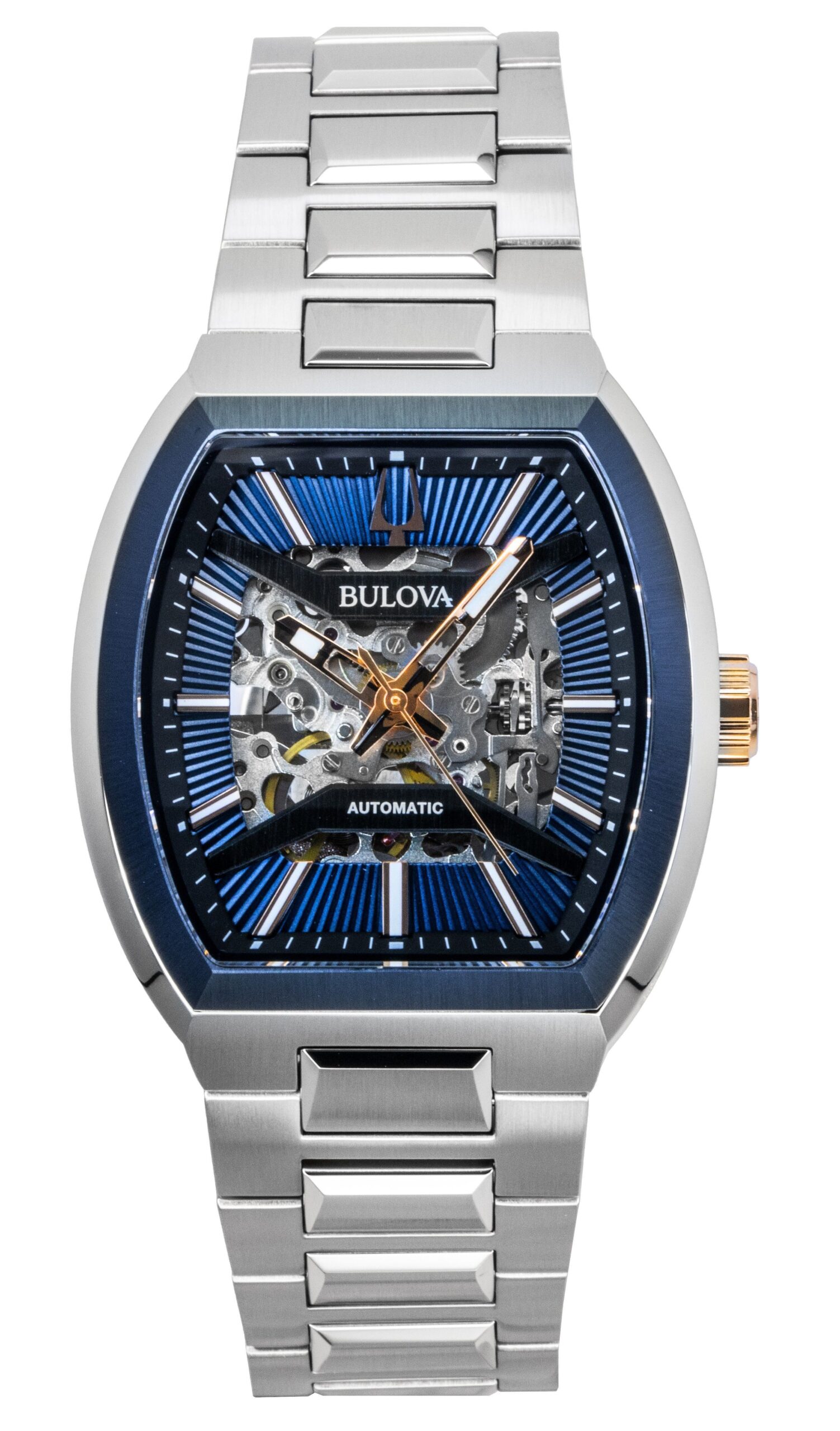 Bulova Maquina Stainless Steel Blue Dial Automatic 98A319 Men's Watch