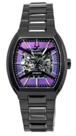 Bulova Maquina Stainless Steel Multicolor Semi-Skeleton Dial Automatic 98A320 Men's Watch