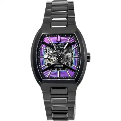 Bulova Maquina Stainless Steel Multicolor Semi-skeleton Dial Automatic 98a320 Men's Watch