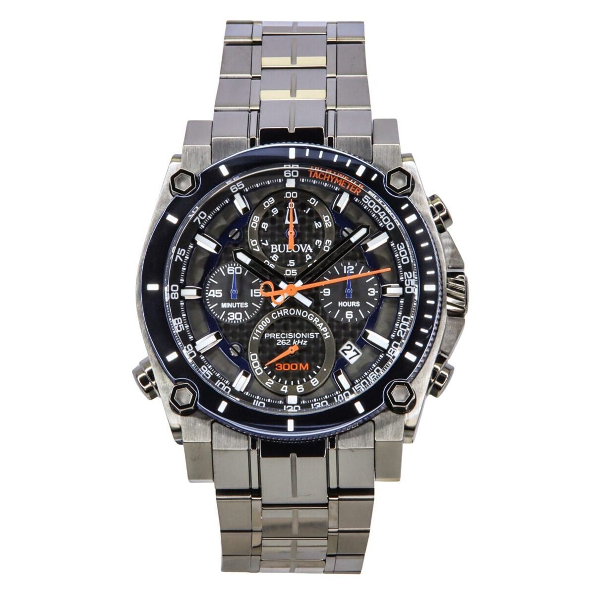 Bulova Icon Precisionist Chronograph Stainless Steel Grey Dial Quartz Diver's 98B343 300M Men's Watch