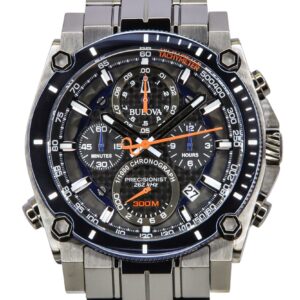 Bulova Icon Precisionist Chronograph Stainless Steel Grey Dial Quartz Diver's 98B343 300M Men's Watch