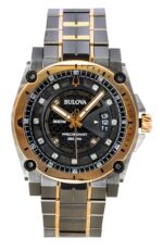 Bulova Precisionist Diamond Stainless Steel Black Dial Quartz Diver's 98D149 300M Men's Watch