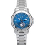 Bulova Marine Star Stainless Steel Open Heart Blue Dial Automatic 98L317 100M Women's Watch