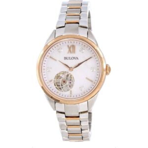 Bulova Classic White Open Heart Dial Automatic 98P170 Women's Watch