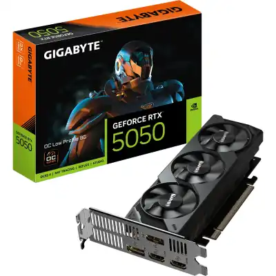GIGABYTE nVidia GeForce RTX 5050 OC - 8GB GDDR6; 128-Bit Memory Bus; 2x HDMI; 2x DisplayPort. Low Profile