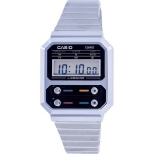 Casio Vintage Digital Stainless Steel A100WE-1A A100WE-1 Men's Watch