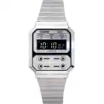 Casio Vintage Digital Stainless Steel Quartz A100WE-7B A100WE-7B Unisex Watch