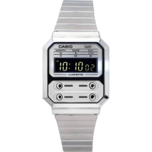 Casio Vintage Digital Stainless Steel Quartz A100WE-7B A100WE-7B Unisex Watch
