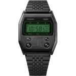 Casio Vintage Digital Black Ion Plated Stainless Steel Quartz A1100B-1 Unisex Watch