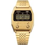 Casio Vintage Digital Gold Ion Plated Stainless Steel Quartz A1100G-5 Unisex Watch