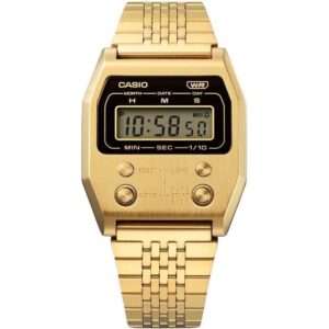 Casio Vintage Digital Gold Ion Plated Stainless Steel Quartz A1100G-5 Unisex Watch