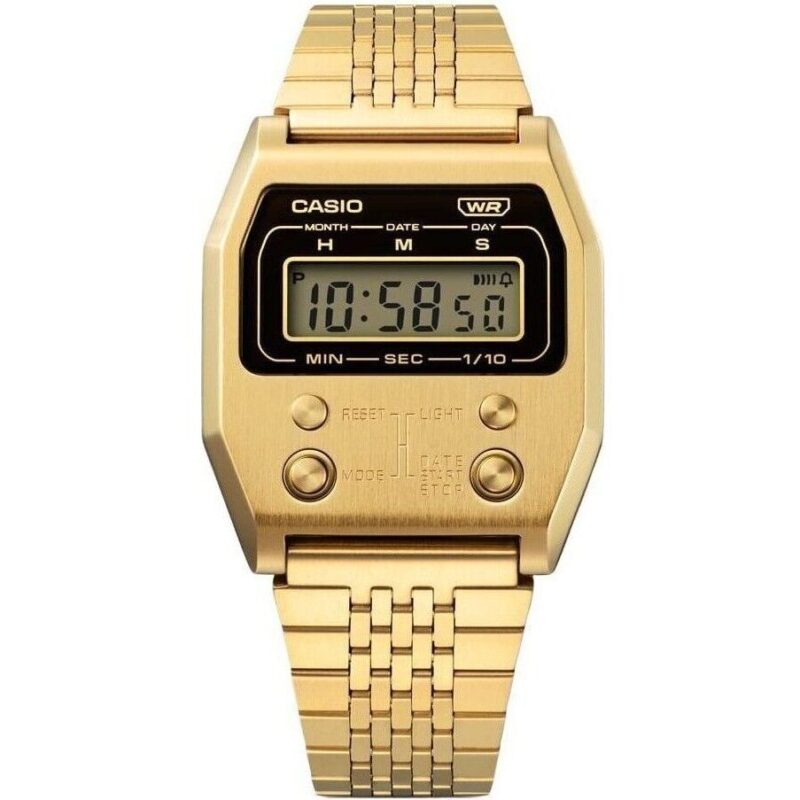 Casio Vintage Digital Gold Ion Plated Stainless Steel Quartz A1100G-5 Unisex Watch
