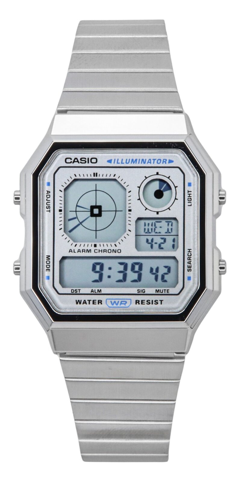 Casio Vintage Digital Stainless Steel Quartz A130WE-7A Unisex Watch