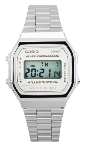 Casio Vintage Digital Stainless Steel Bracelet Quartz A168WA-8 Unisex Watch