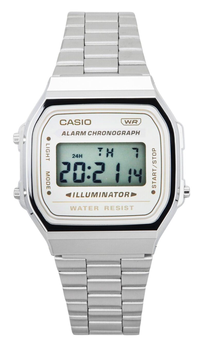 Casio Vintage Digital Stainless Steel Bracelet Quartz A168WA-8 Unisex Watch