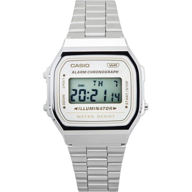 Casio Vintage Digital Stainless Steel Bracelet Quartz A168WA-8 Unisex Watch