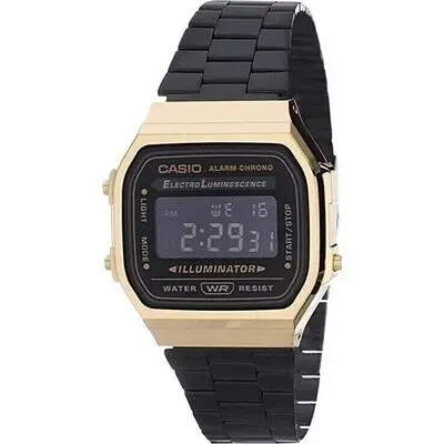Casio Vintage Alarm Digital A168WEGB-1B Unisex Watch