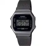 Casio Vintage Digital Stainless Steel Mesh Bracelet Quartz A168WEMB-1B Unisex Watch