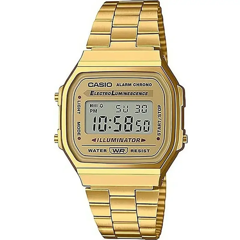 Casio Digital Alarm Chrono Stainless Steel A168WG-9WDF A168WG-9W Unisex Watch Casio Digital Alarm Chrono Stainless Steel A168WG-9WDF A168WG-9W Unisex Watch