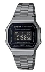 Casio Vintage Digital Stainless Steel Bracelet Black Dial Quartz A168WGG-1B Unisex Watch
