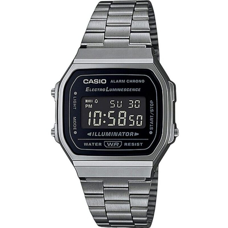 Casio Vintage Digital Stainless Steel Bracelet Black Dial Quartz A168WGG-1B Unisex Watch Casio Vintage Digital Stainless Steel Bracelet Black Dial Quartz A168WGG-1B Unisex Watch