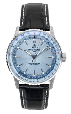 Breitling Navitimer Leather Strap Ice Blue Dial Automatic A17329171C1P1 Men's Watch