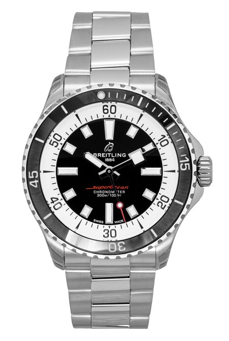 Breitling Superocean Automatic 42 Men’s Luxury Diver | 42mm Black Dial with Ceramic Bezel, Stainless Steel Bracelet and COSC-Certified Breitling 17 Movement (A17375211B1A1)