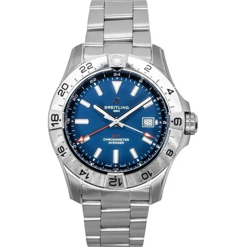 Breitling Avenger GMT Stainless Steel Blue Dial Automatic Diver's A32320101C1A1 300M Men's Watch