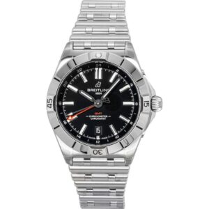 Breitling Chronomat GMT Stainless Steel Black Dial Automatic Diver's A32398101B1A1 200M Men's Watch