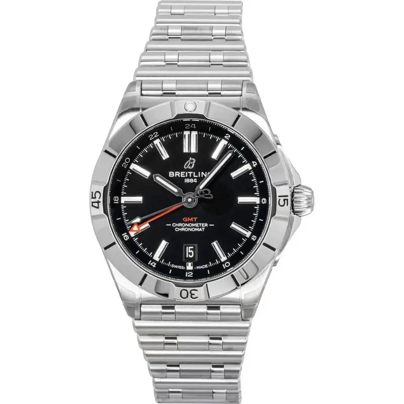 Breitling Chronomat GMT Stainless Steel Black Dial Automatic Diver's A32398101B1A1 200M Men's Watch
