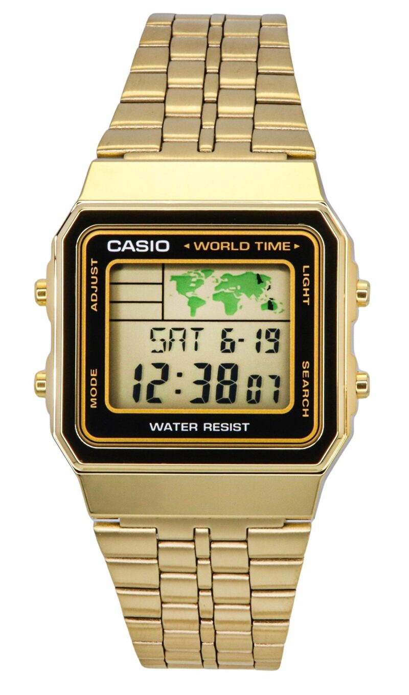 Casio Digital Stainless Steel World Time A500WGA-1DF A500WGA-1 Men's Watch