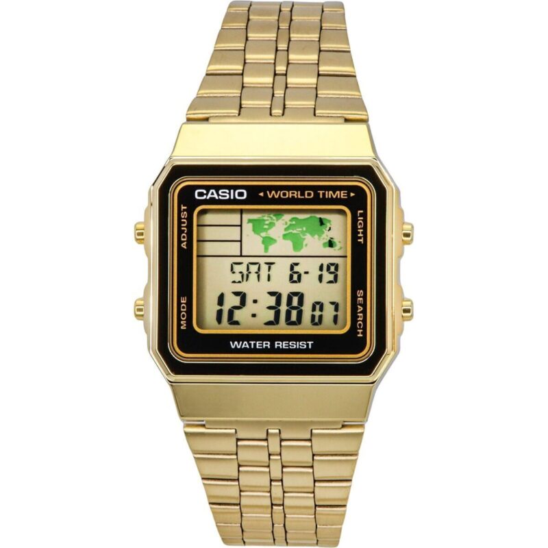 Casio Digital Stainless Steel World Time A500wga-1df A500wga-1 Men's Watch