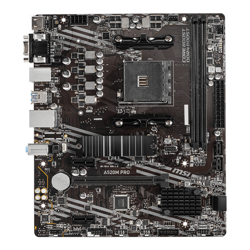 MSI A520M-PRO AMD AM4 MATX Gaming Motherboard - Image 2