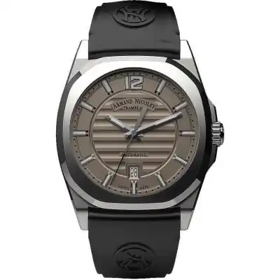 Armand Nicolet Tramelan J09 Grey Dial Automatic A660AAA-GR-GG4710N Black Rubber Strap Men's Watch