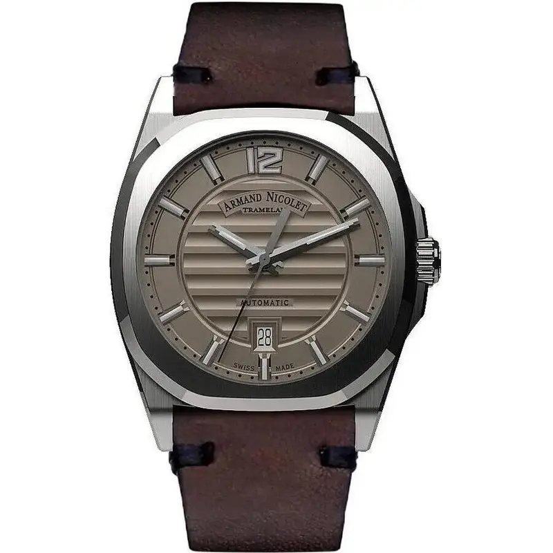 Armand Nicolet Tramelan J09 Grey Dial Automatic A660AAA-GR-PK4140TM Calf Leather Strap Men's Watch