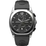 Armand Nicolet Tramelan J09 Chronograph Black Dial Automatic A668AAA-NR-GG4710N Black Rubber Strap Men's Watch