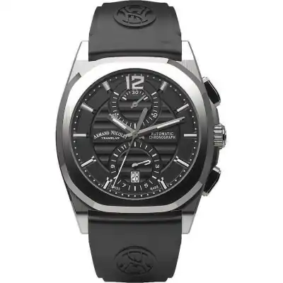 Armand Nicolet Tramelan J09 Chronograph Black Dial Automatic A668AAA-NR-GG4710N Black Rubber Strap Men's Watch
