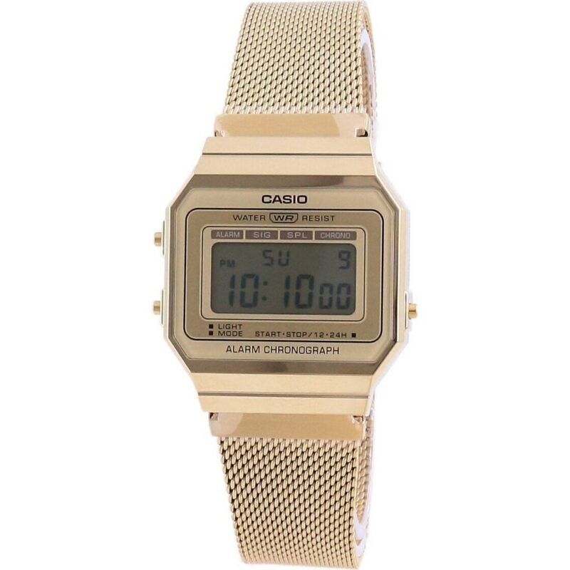 Casio Youth Vintage Gold Tone Stainless Steel Digital A700wmg-9a Unisex Watch