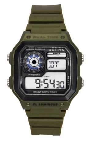 Invicta Activa Digital Green Polyurethane Strap Black Dial Quartz ACW1299-002 Men's Watch