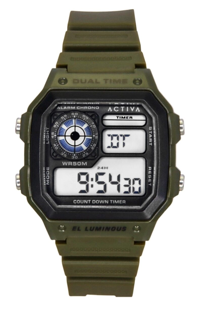 Invicta Activa Digital Green Polyurethane Strap Black Dial Quartz ACW1299-002 Men's Watch