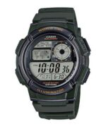 Casio Sport Diver - World Time Illuminator 5 Alarms. 10 Years Battery - Army Green (AE-1000W-3AVDF) Men's Watch