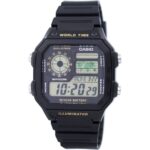 Casio Youth Series Digital World Time Ae-1200wh-1bvdf Ae-1200wh-1bv Men's Watch