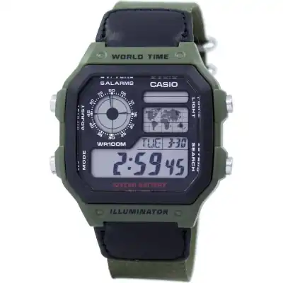 Casio World Time Alarm Digital Ae-1200whb-3bv Ae1200whb-3bv Men's Watch