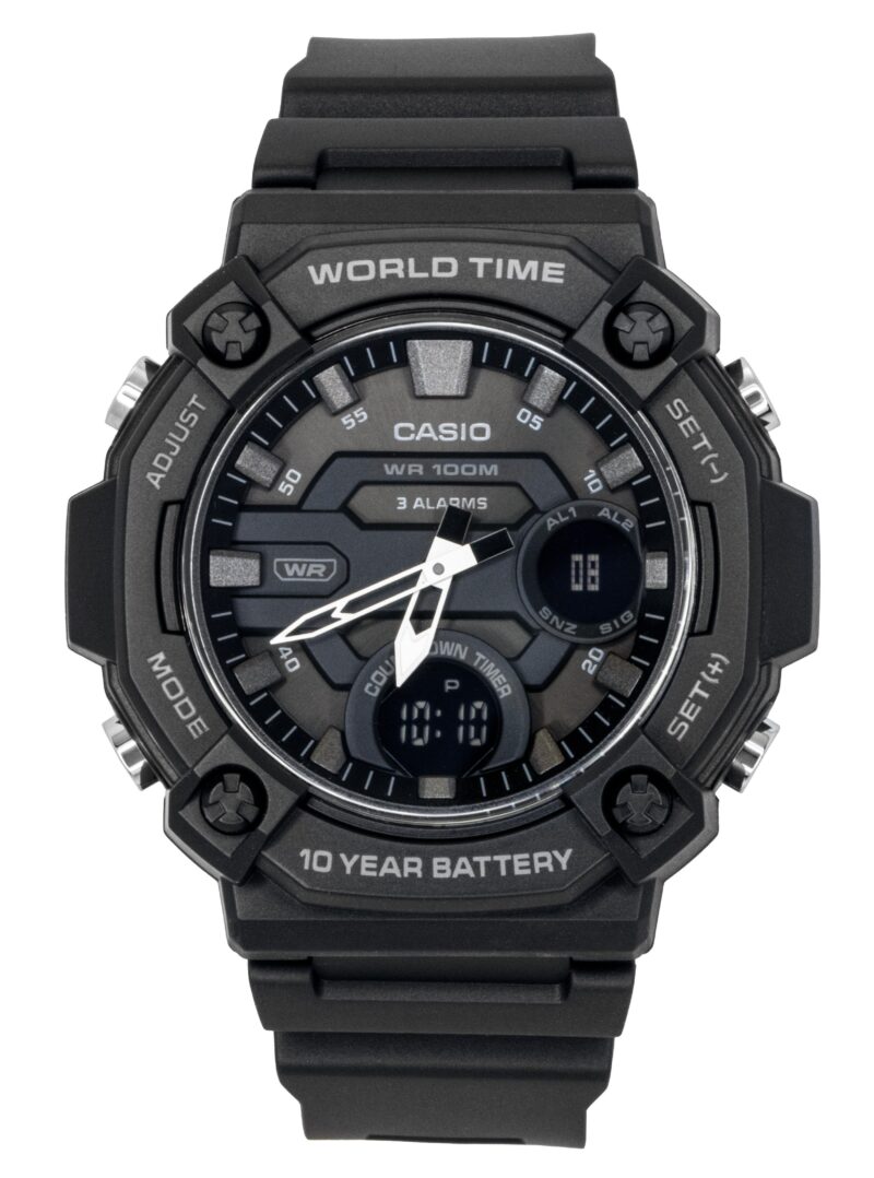 Casio Standard Analog Digital Resin Strap Grey Dial Quartz AEQ-120W-1BV 100M Men's Watch