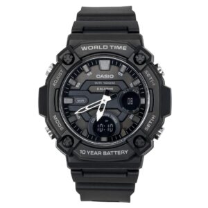 Casio Standard Analog Digital Resin Strap Grey Dial Quartz AEQ-120W-1BV 100M Men's Watch