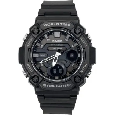 Casio Standard Analog Digital Resin Strap Grey Dial Quartz AEQ-120W-1BV 100M Men's Watch